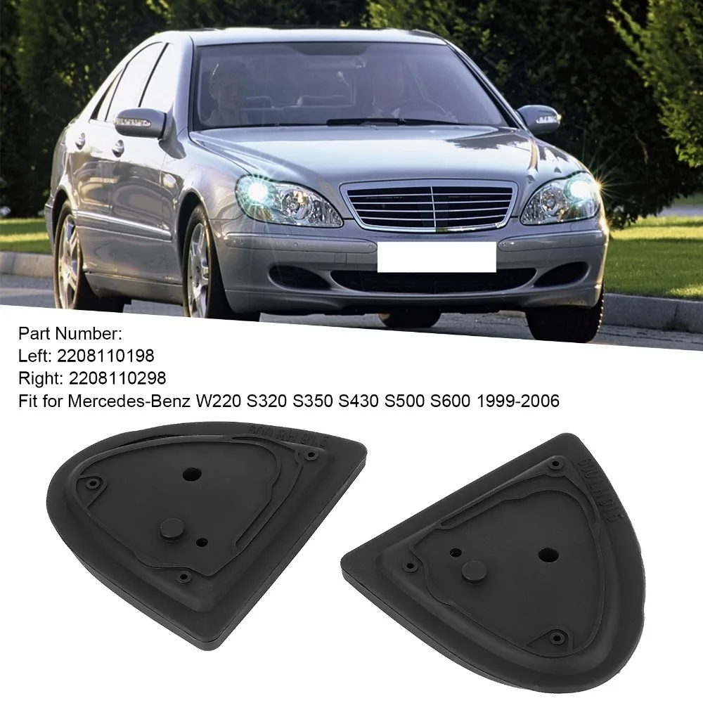 1 Pair Rubber Door Mirror Base Seals Black Seal Pad for Mercedes-Benz W220 S320 / S350 / S430 / S500 / S600 1999-2006