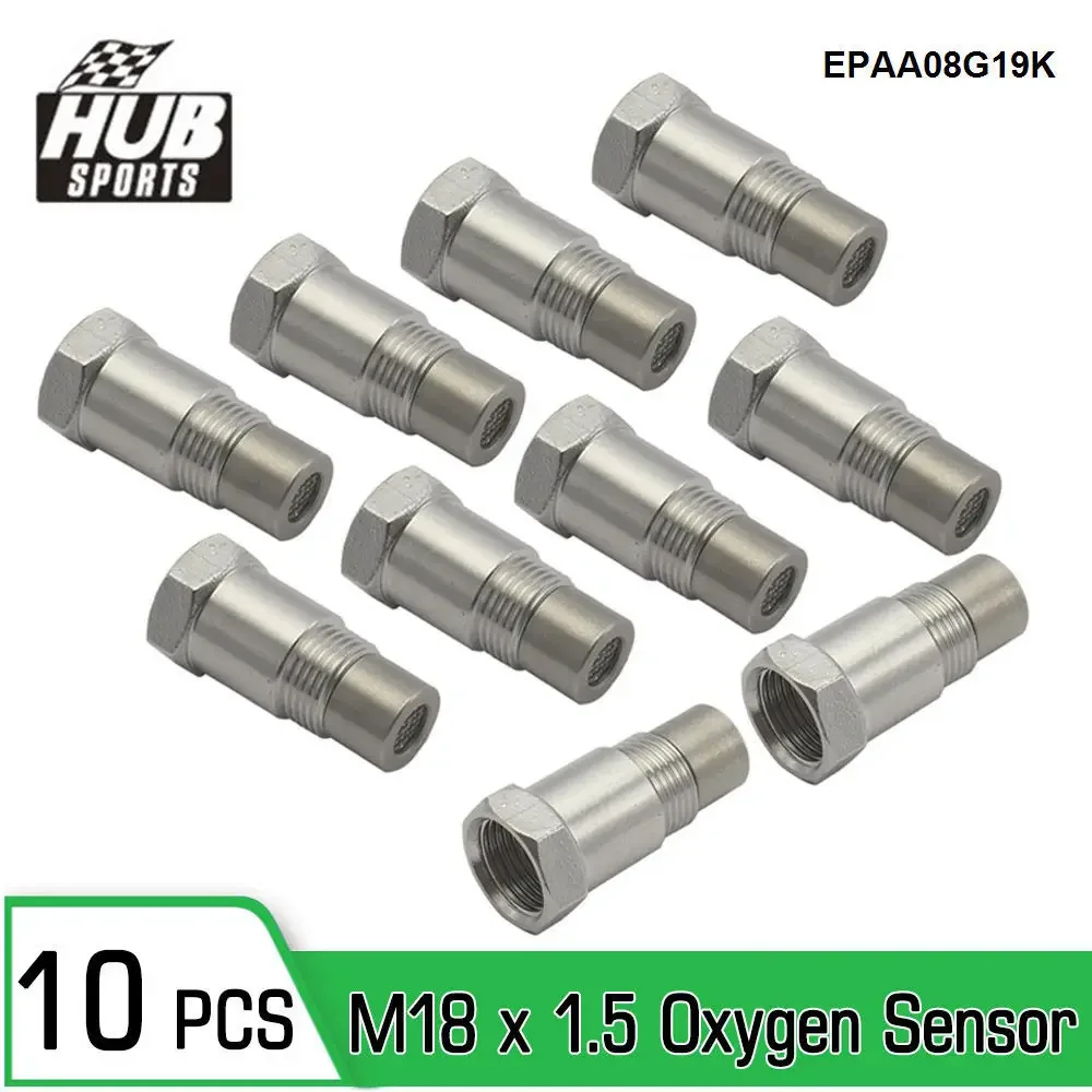 HUB sports 10PCS Universal M18X1.5mm Oxygen Sensor Adapter Stainless Steel Car Engine Check Spacer Replacement EPAA08G19K