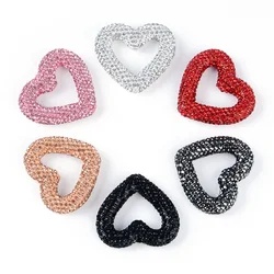 Polymer clay beads Valentine's Day heart-shaped spacer beads colored rhinestones, used for DIY jewelry making keychain necklaces