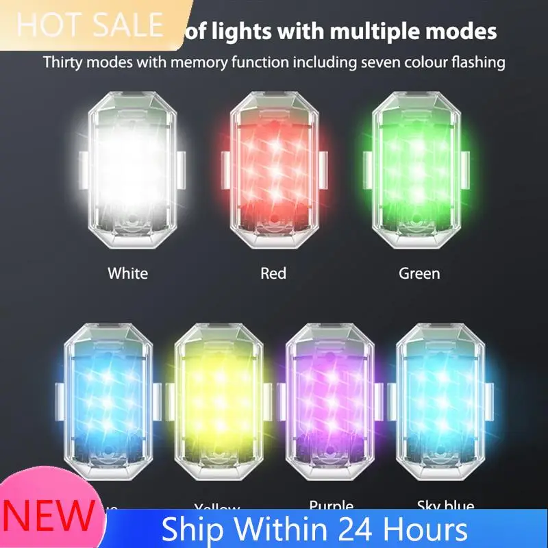 2025 TrendwirelessรีโมทคอนโทรลLED Strobe Lightสําหรับรถยนต์รถจักรยานยนต์จักรยาน 7 สีAnti-Collisionไฟเตือนแฟลช
