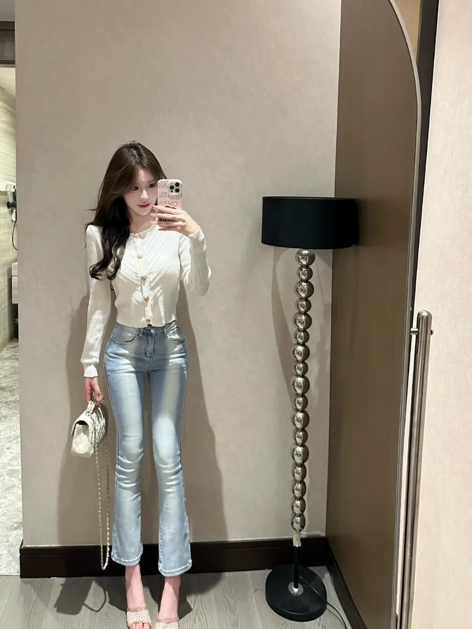 

High Waist Stretchy Slimming Denim Jeans Women's High Waist Waed Blue Jeans Butt Enhancing Comfortable Cotton Blend
