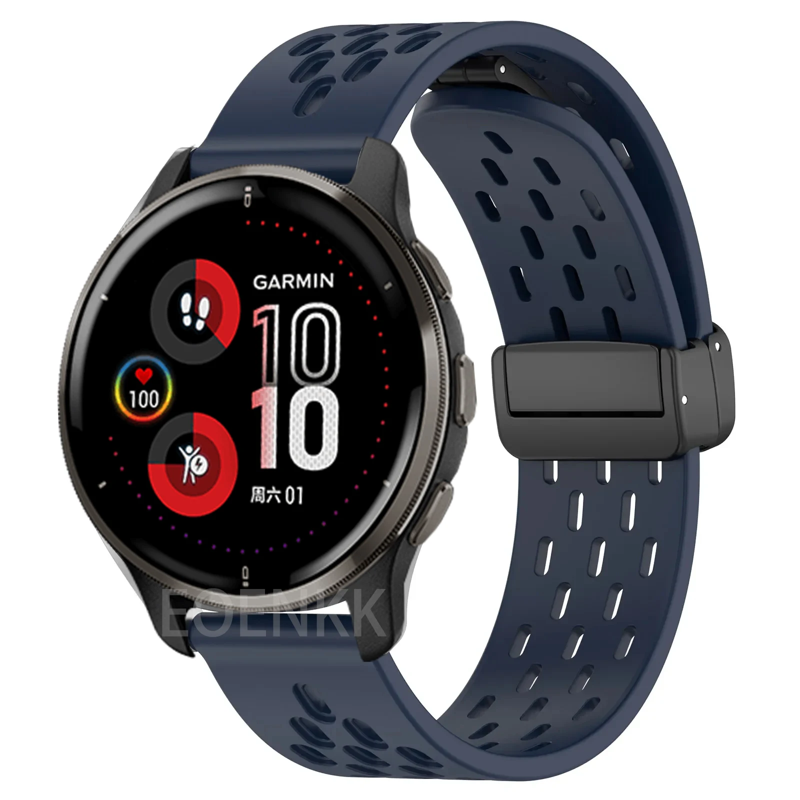 Banda magnética de silicona para pulsera, banda para Garmin Venu 2 Plus/Venu 3 SQ 2/Forerunner 255 245 265 55, Vivoactive 4 5 3, 20 y 22mm