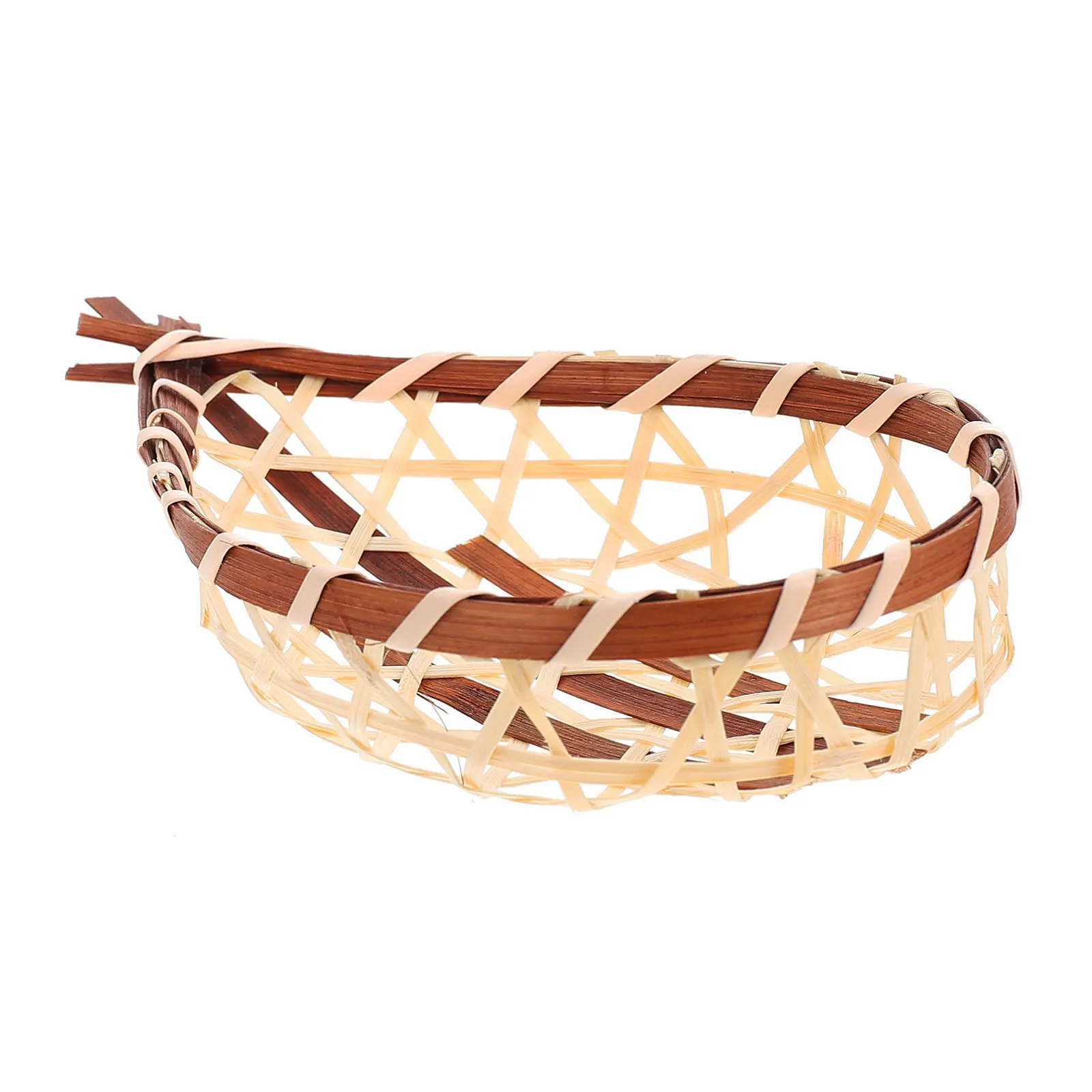 Bamboo Small Basket for Snacks Dried Fruit Candy Sashimi Nuts Dessert Cookies Serving Tray Woven Kitchen Decorative