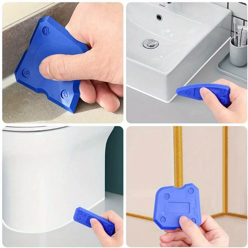 4pcs Caulking Tool Kit, Silicone Joint Sealant Spreader Spatula Scraper, Edge Repair Tools, Floor Tile Edges Cleaner