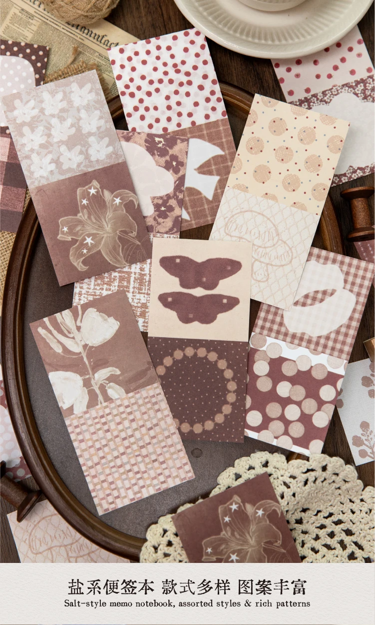 Journal GO 50 Blatt Memo-Blöcke im Salz-Ästhetik-Design, Notizblätter mit verträumtem Blumenmuster für Planer, Tagebücher, Scrapbooks & DIY-Bastelarbeiten – Detail 4