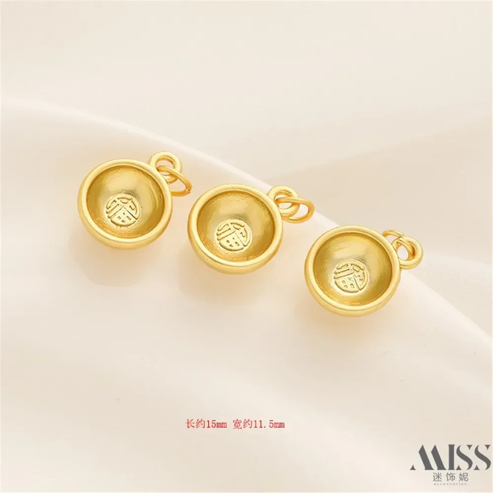 14K حقيبة الذهب اللون فو شخصية صغيرة وعاء الذهب قلادة DIY بها بنفسك اليدوية قلادة صغيرة سوار قلادة مجوهرات اكسسوارات