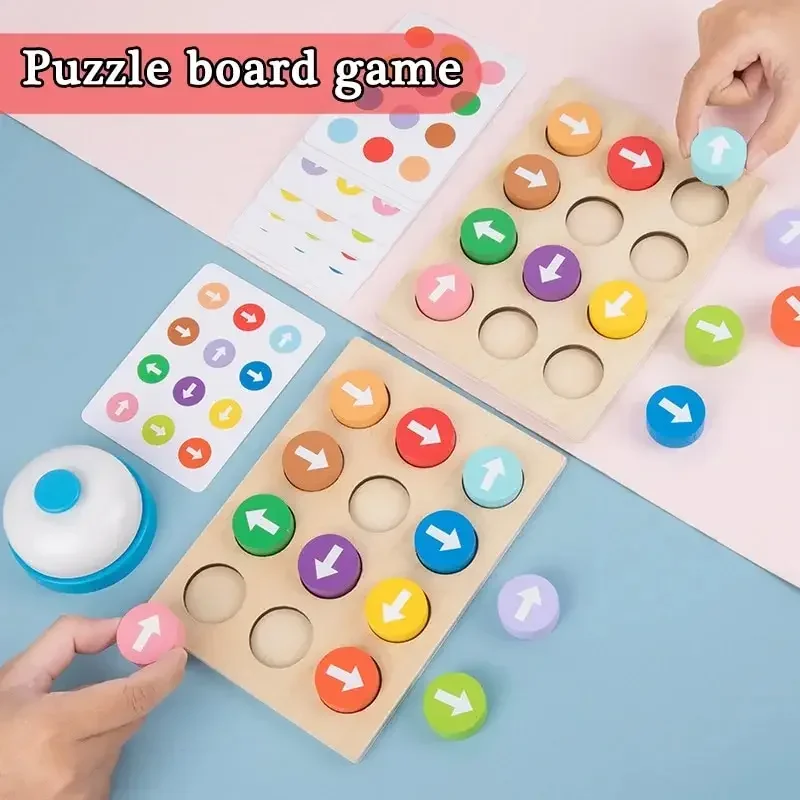 Kinder Montessori Farbe Pfeil Richtung Bord Spielzeug Holz Sortierer Eltern-kind-Interaktive Denken Ausbildung Puzzle Spiel Geschenk