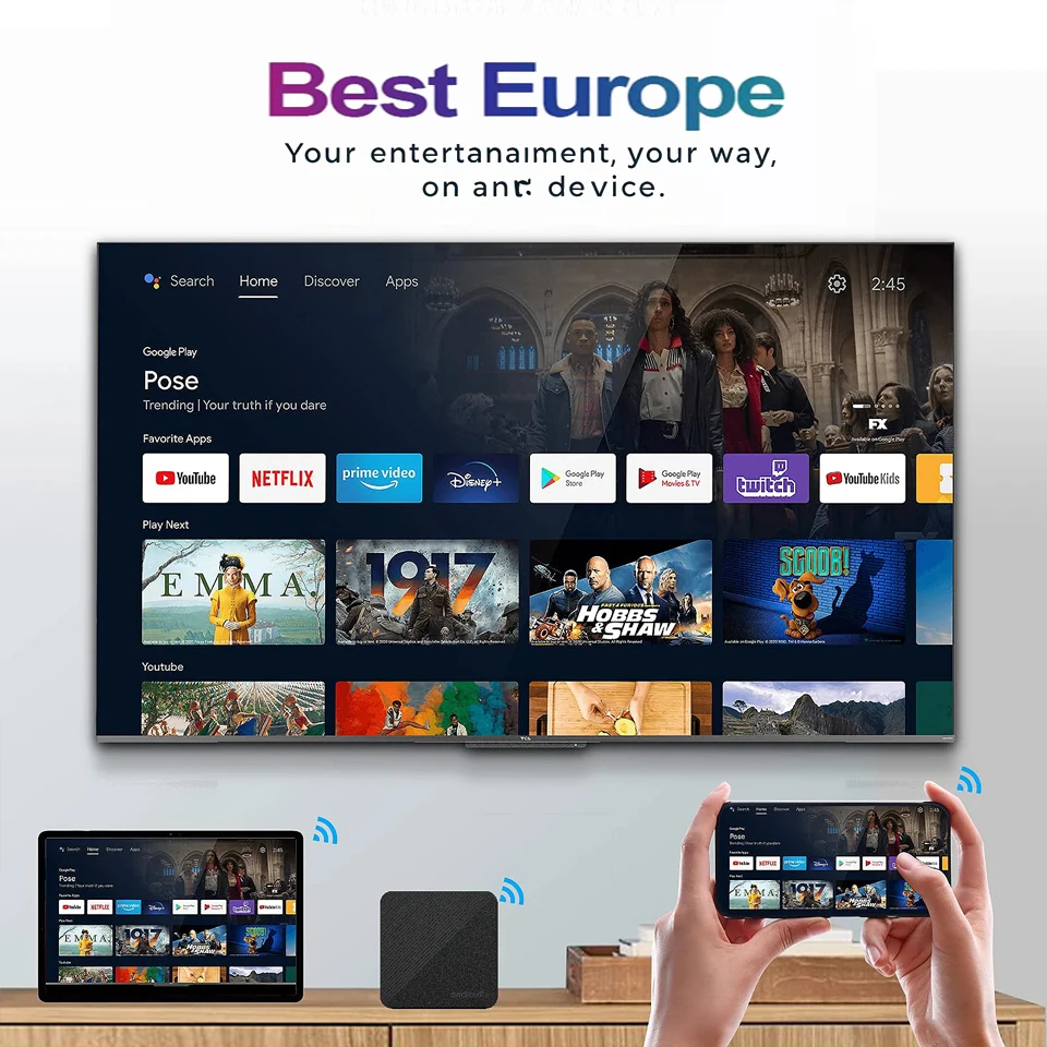 2025 M3U IPTV A68R Smart TV europe Android 12 Allwinner H313 32GB Storage HDR10 Smart TV Box Premium Free Test