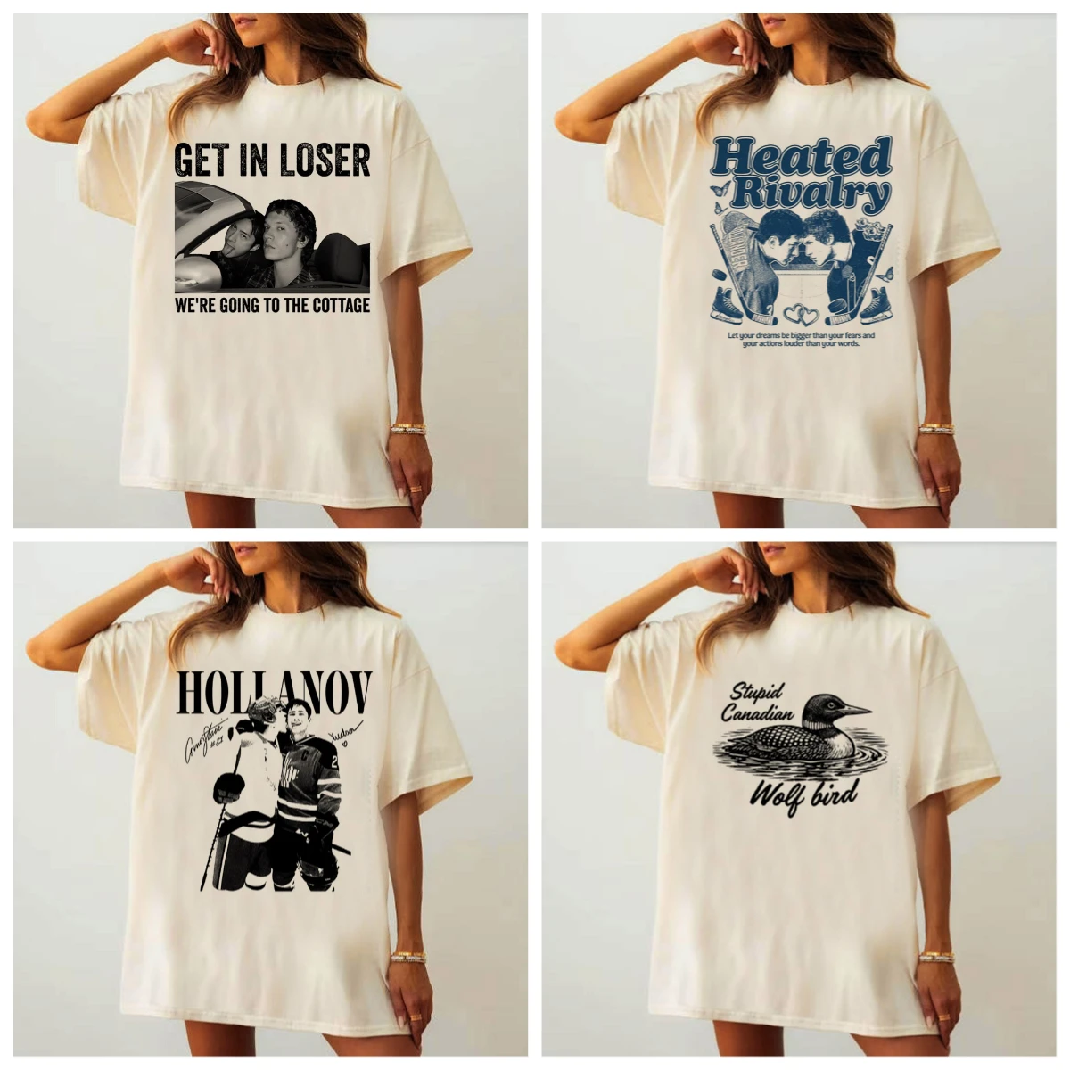 Vintage Hollanov T-shirt Men Hudson Williams Connor Storrie Shirt Heated Rivalry Merch Tee Ilya Rozanov Shane Hollander T Shirt