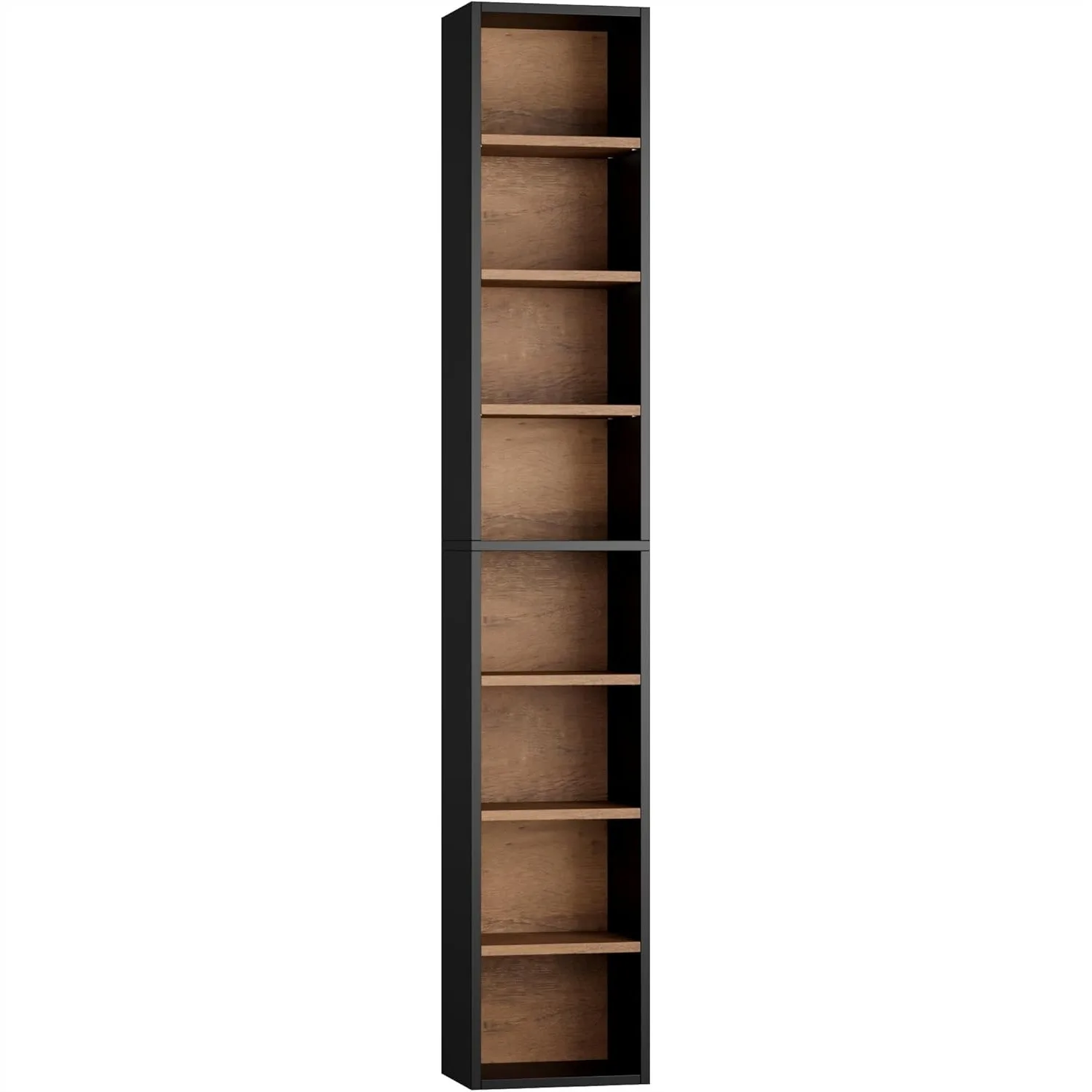 

8-Tier Media Tower Rack, 11.6x9.3x71 Inches CD DVD Slim Storage Cabinet with Adjustable Shelves, Tall Narrow Bookshelf for Home