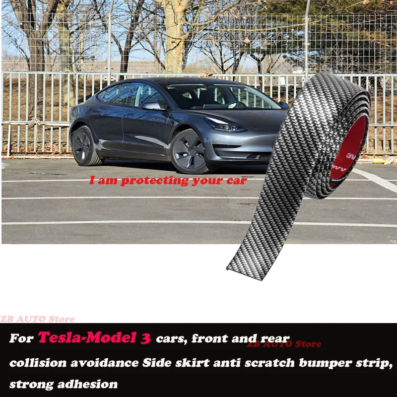 

Strong adhesive bumper strip, front and rear lip side skirts, collision and scratch resistant suitable For Tesla Model 3