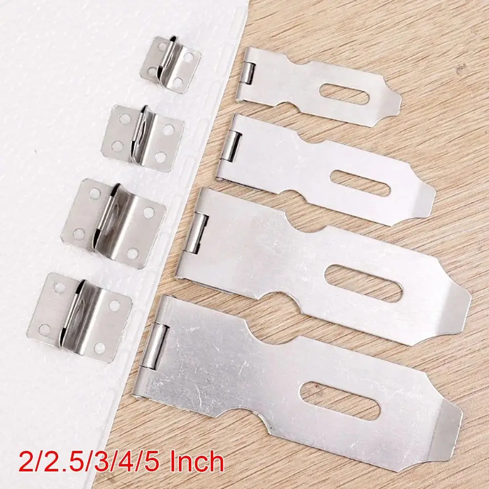 1Pcs New Padlock Clasp Door Lock Anti Theft Hasp Staple Window Staple Buckle Hardware Stainless Steel Shed Latch