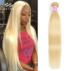 Unice Hair Company Brazilian Straight Hair Human Hair Extensions 10 To 24 Inch 1 PCS 613 Blonde Bundles Remy Hair Weaving