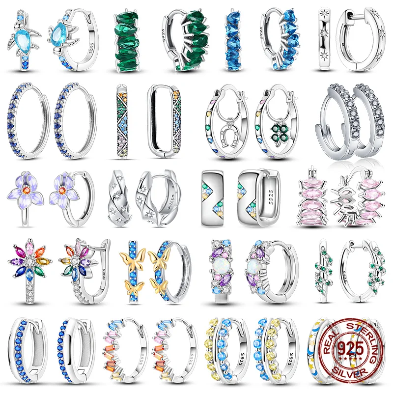 

Simple Green Stone Inlaid 100% 925 Sterling Silver Iris Women's Earrings Suitable for Birthday Party Anniversary Gift