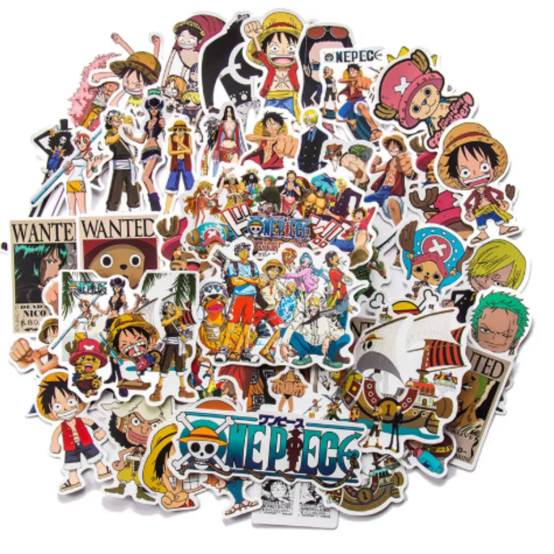 50/100Pcs Japan Anime One Piece Figure Luffy Toy Sticker Notebook Motorcycle Skateboard Computer Mobile Phone Stickers Toy Gifts