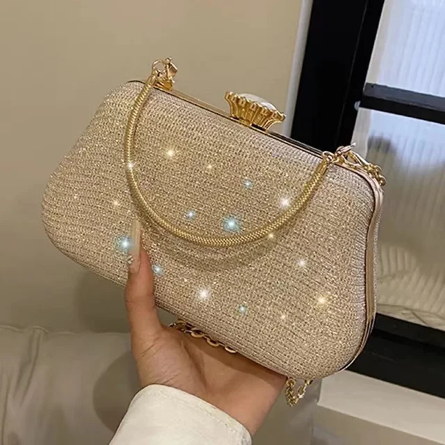 Luksusowa damska torebka wieczorowa marki Party Banquet Glitter Bag For Ladies Wedding Clutch Handbag Shoulder Bag Chain Bolsas