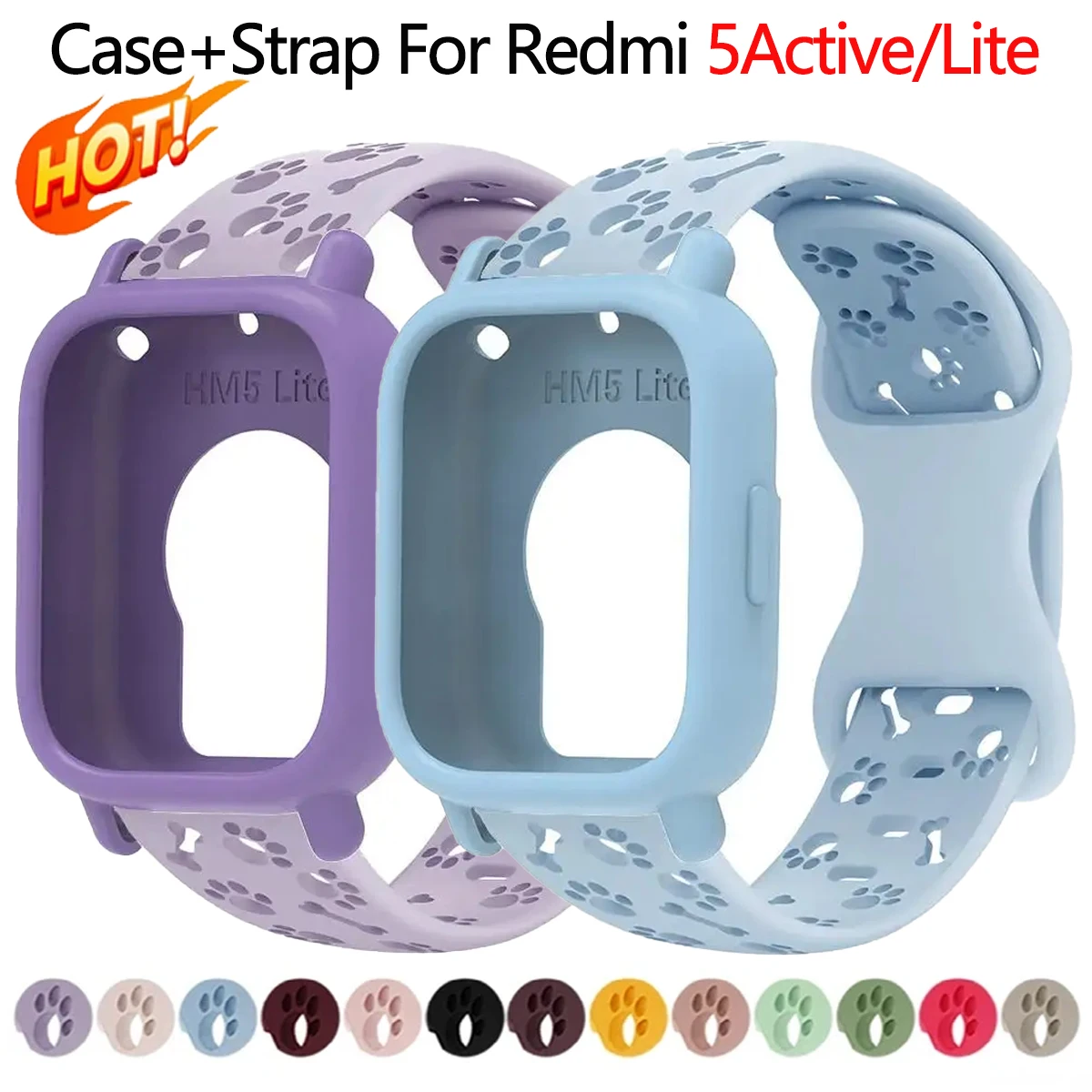 Heißes Angebot: Silikonarmband mit Schutzhülle für Redmi Watch 5 Active und Redmi Watch 5 Lite – Sportarmband-Zubehör-Set