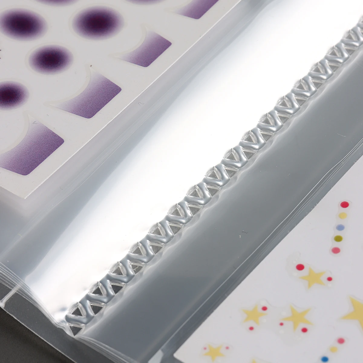 Libro di adesivi per nail art trasparente, libro di stoccaggio di adesivi vuoto, libro di raccolta, libro di visualizzazione di adesivi per unghie (senza adesivi)