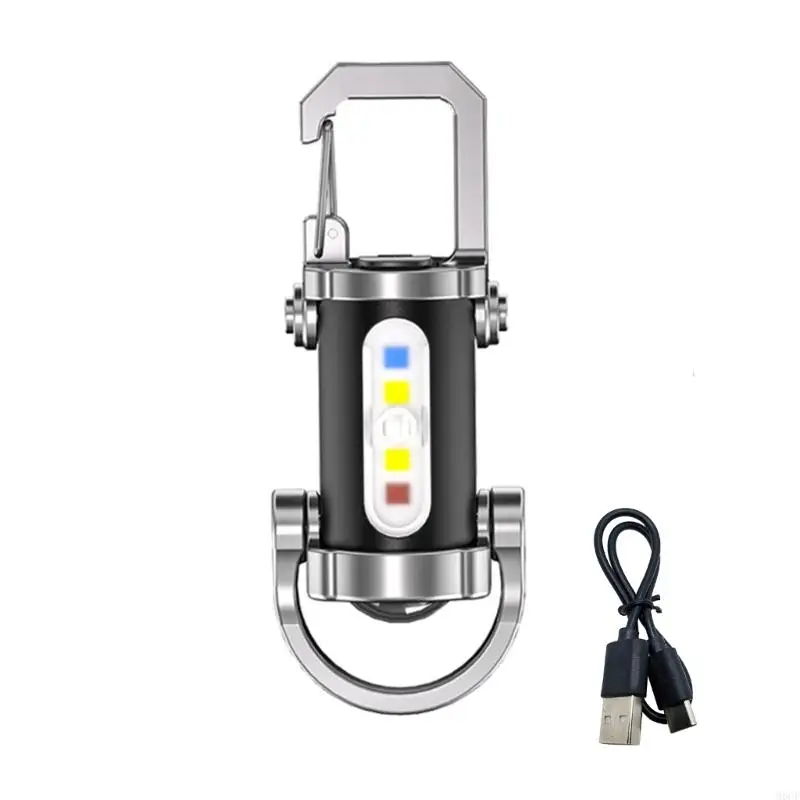 M6CF Small LED Flashlights Keychain Lamp USB Rechargeable Torches Portable Handlights Outdoor Camping Work Light Enduring