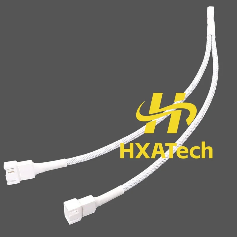 White Sleeved Chassis fan 3pin/4pin extension cable 4pin 1 to 2 4-pin PWM temperature control expand HUB for PC Computer