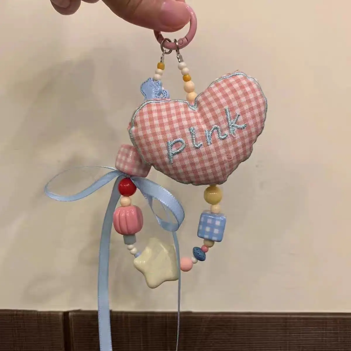 素敵な甘い女の子の電話ストラップ、韓国風スクールバッグ用ランヤード、スリップカード付き、手作りカスタムビーズアクセサリー