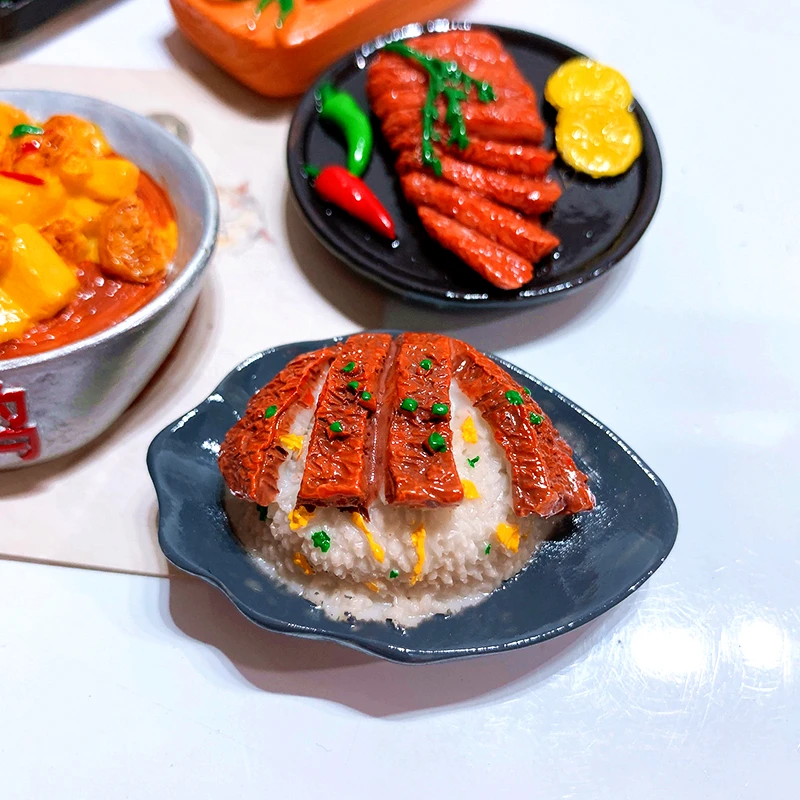 Hand-painted Steak And Lamb Skewers Pork Ribs Chicken Chop 3D Fridge Magnets Tourism Souvenirs Refrigerator Magnetic Stickers