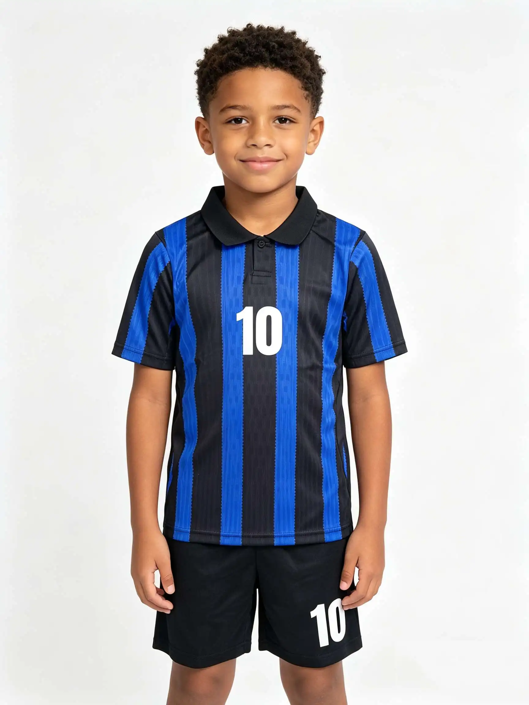 Unisex Blank Soccer 2‑Piece Set, Kids Adults Parent‑Child Kit, Custom No.1 7 8 9 10 for School Outdoor Team Sports stripe