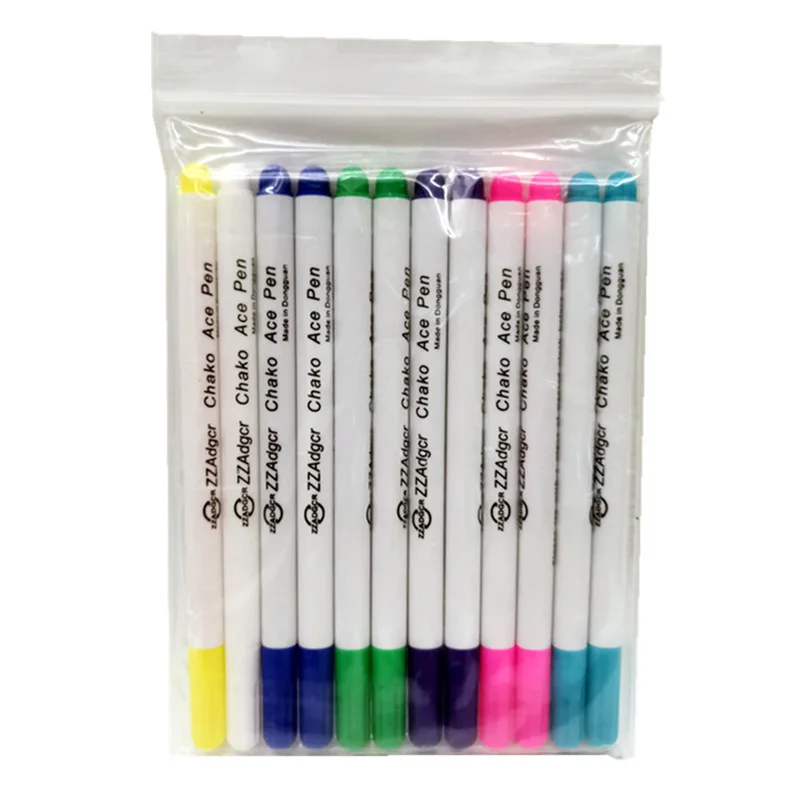 12Pcs Water Soluble Fabric Marker Pen Cross Stitch Tailoring Clothing Marking Pen Erasable Washable DIY Sewing Tool Embroidery