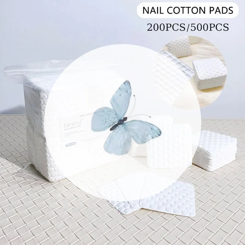 200/500 Stuks Nagel Wattenschijfje Polish Remover Gel Schoon Manicure Servetten Niet-pluizende Doekjes Katoen Cleaner Papier Pads Vernis tool