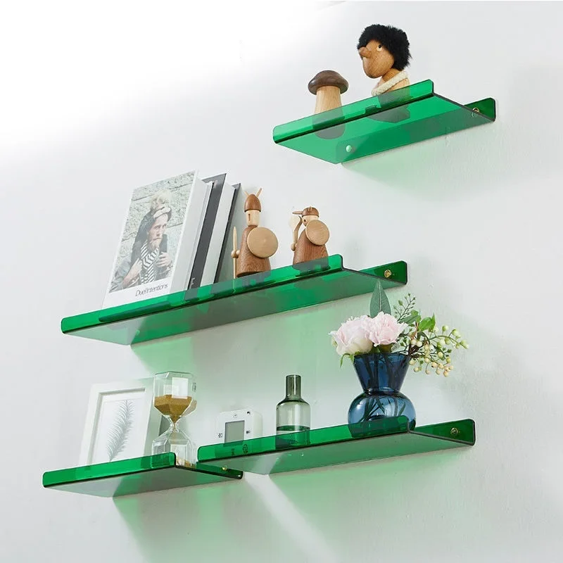 

Color Acryl Wall Mounted Type Storage Rack Modern Bathroom Living Room Shelves Free Punching Wall Shelf Home Accessories