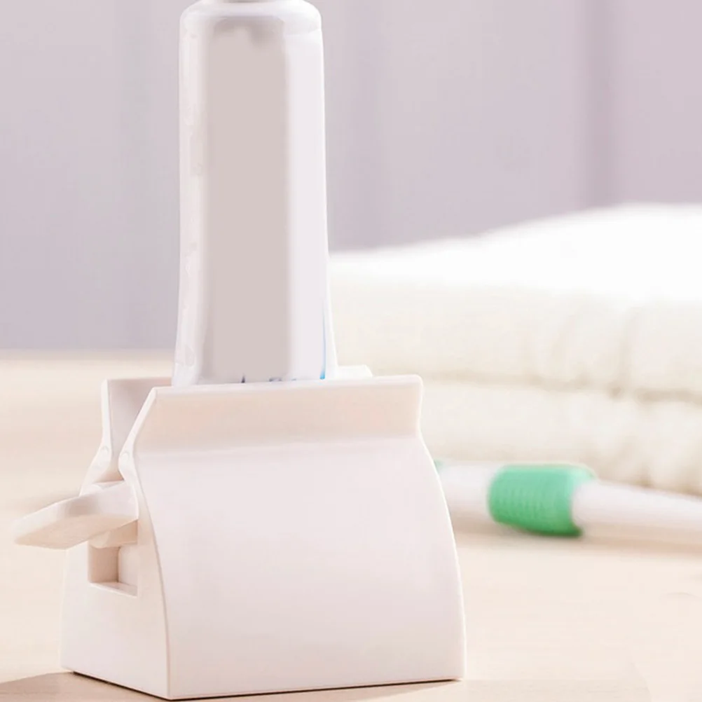 

1pc Toothpaste Squeezer Premium Plastic Reusable Portable For Toothpaste Tube Hand Cream Hair Dye Extraction Tool White S