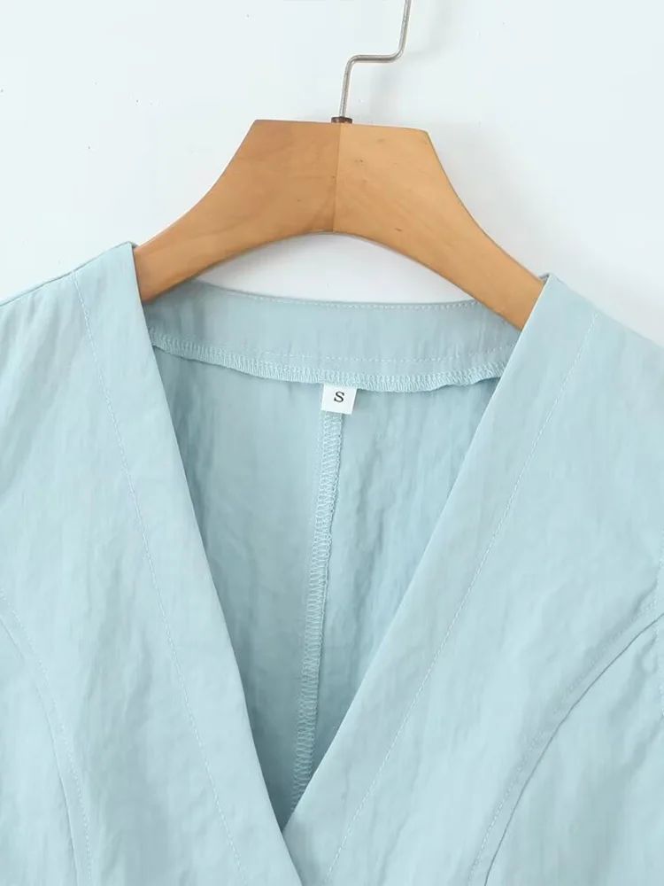 ชุดกระโปรงยาวและเสื้อกั๊กยีนส์สั้นสไตล์ยุโรป แฟชั่นผู้หญิงใหม่ อเนกประสงค์ เรียบง่าย ดูดี