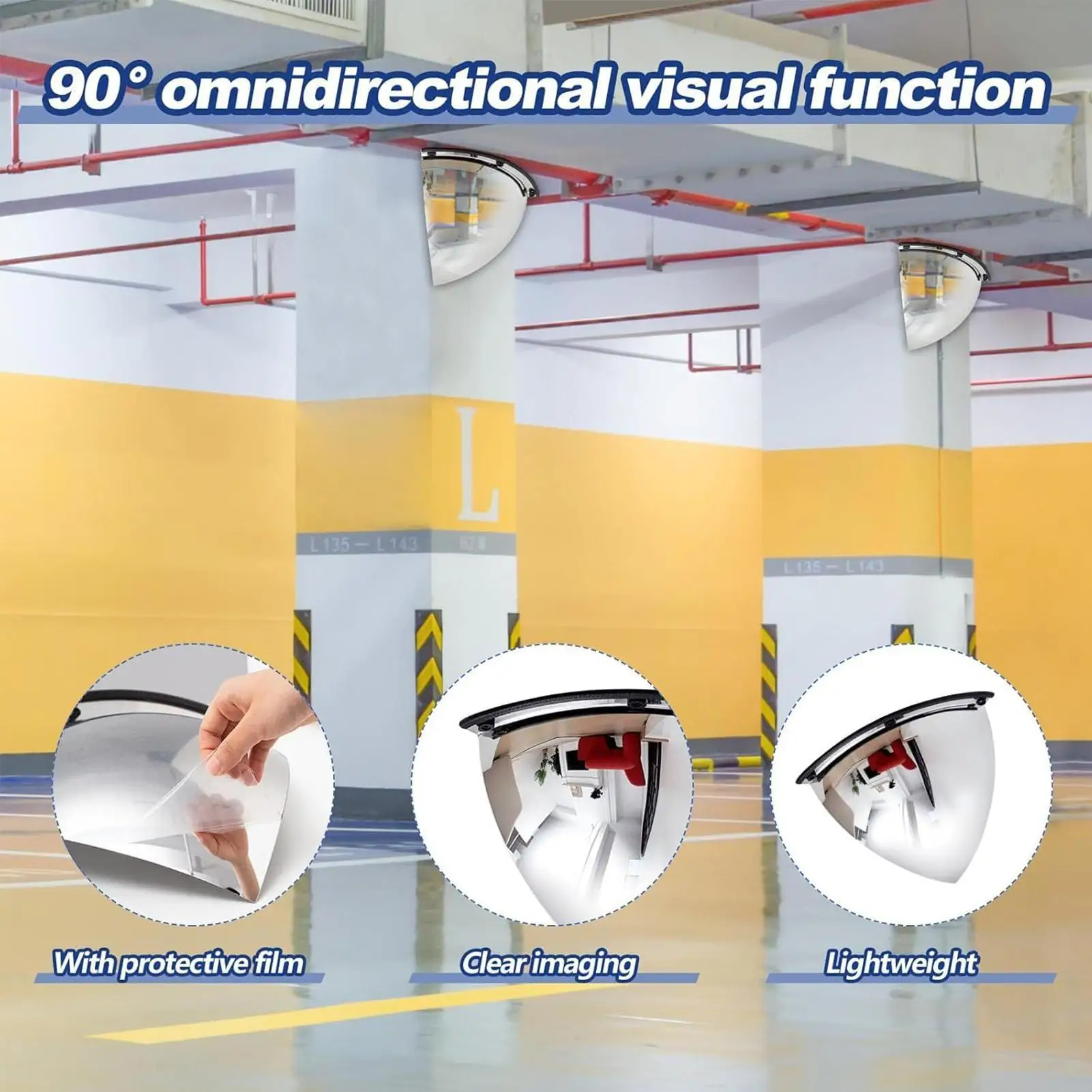 

Выпуклое дорожное зеркало для парковки, слепых зон, акриловое защитное зеркало, устойчивое к атмосферным воздействиям, инструменты высокой видимости для супермаркета, школы в помещении