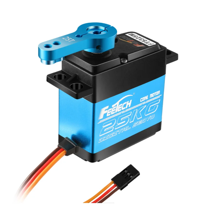 1x servo 25kg núcleo de alto torque servo motor digital e à prova dwaterproof água ft5325m servo x-maxx para diy robótico, carro rc
