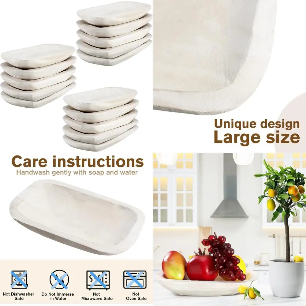 

Деревенские деревянные миски для украшения свечей ручной работы, 9,5-дюймовый винтажный деревянный набор из павловнии для домашнего отображения хлеба