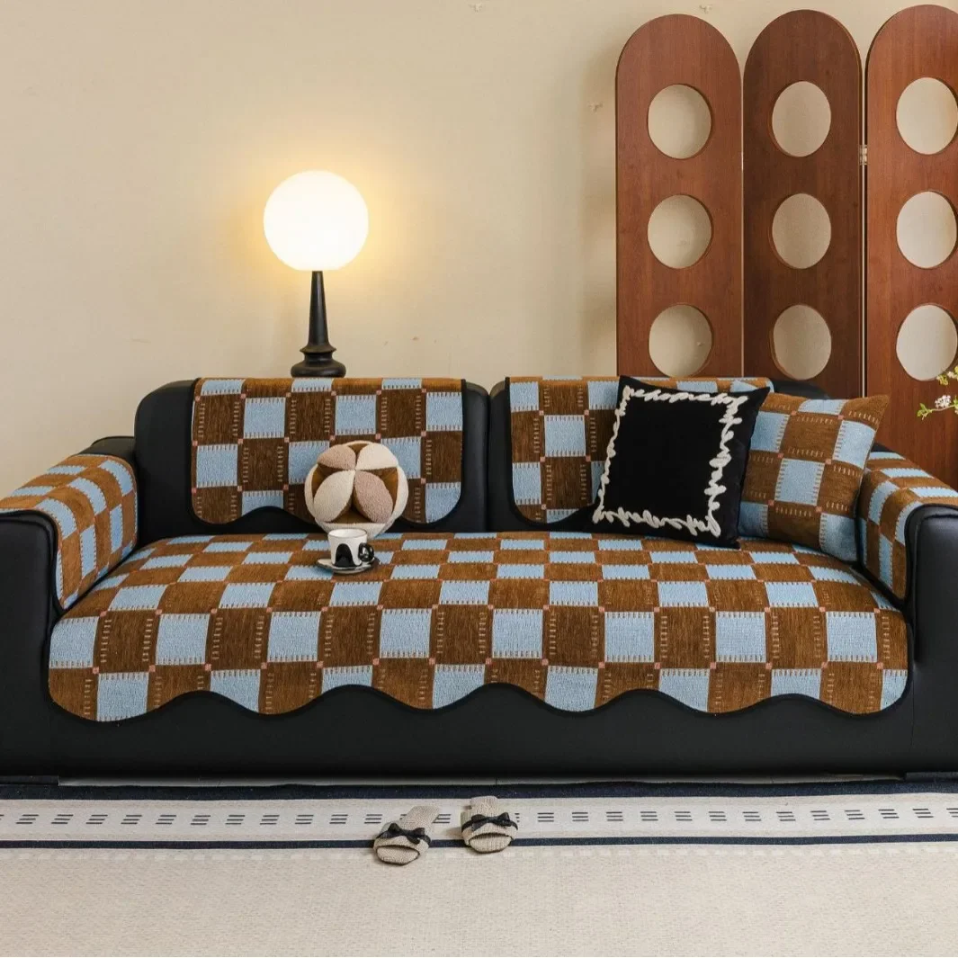 Non-Slip Thicken Sofa Cushion Mat Modern Simplicity Sofa Towel Home Couch Winter Milk Plush Sofa Cover for Living Room