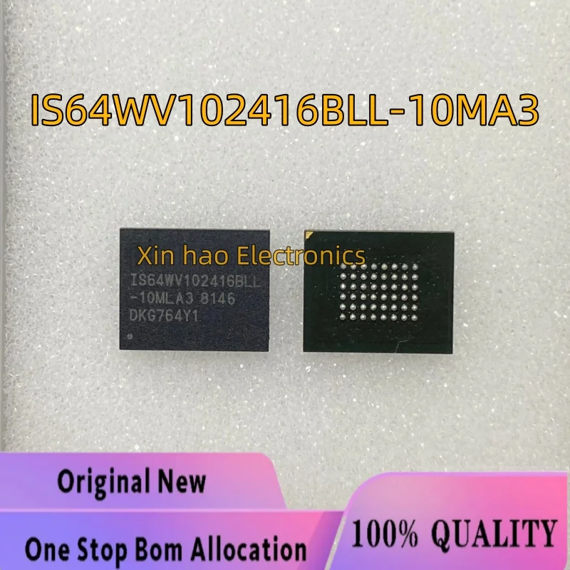 1PCS 100%  NEW IS64WV102416BLL-10MA3 IS64WV102416BLL Encapsulated BGA Static Random Access Memory IC