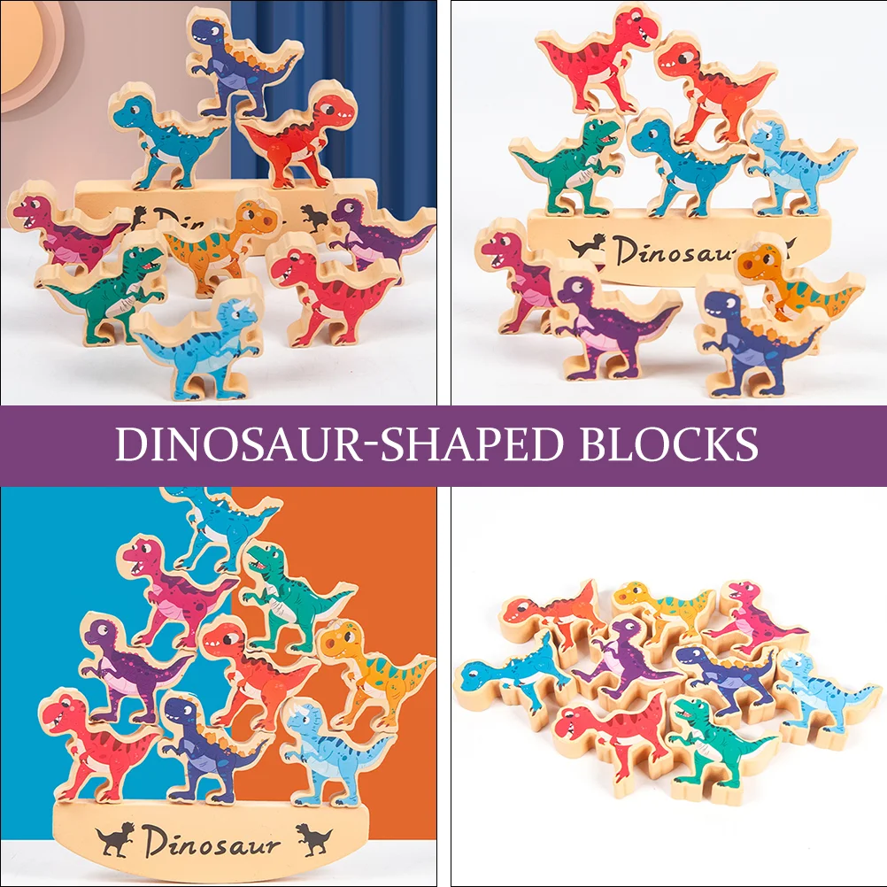 Jouet dinosaure en bois pour enfants, olympiques pour enfants, animaux préhistoriques, blocs en forme de dinosaure