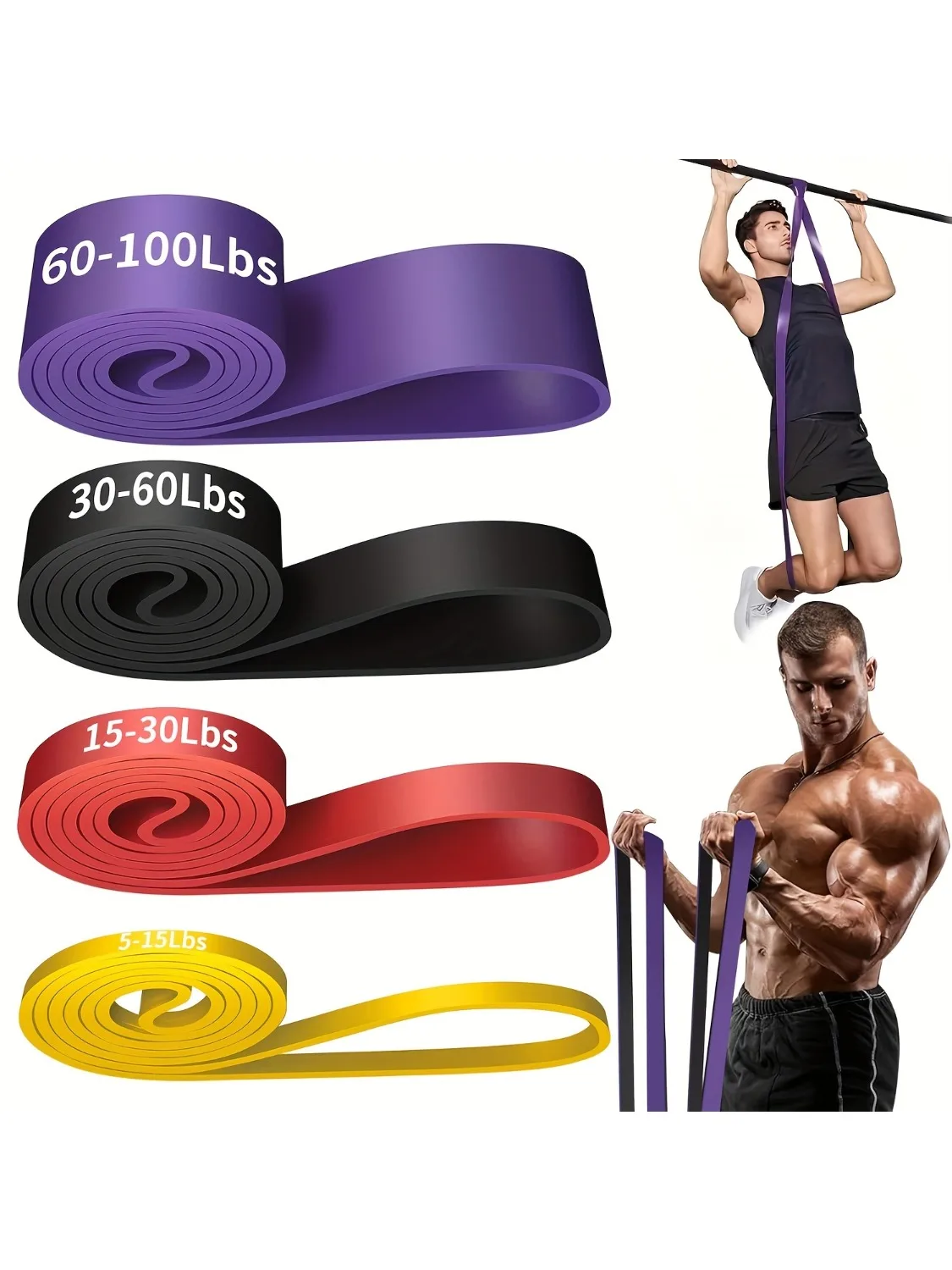 ​ ​ 1-teiliges stapelbares TPE-Widerstandsband-Set mit schwerer Spannung – Anti-Snap für Muskelkraft und Körperdehnung im Heim-Fitnessstudio ​ ​    Yoga Gym
