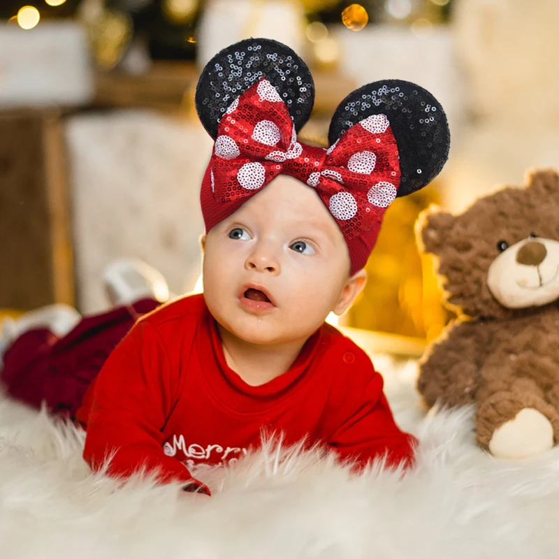 Cartoon Disney Ears Baby Headband Kids Girls Festival Sequin 5\