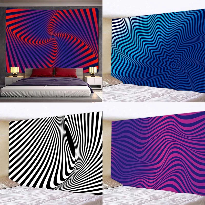 Fashionable Home Decor Tapestry Living Room Bedroom Tapestry Abstract Geometric Swirl Pattern