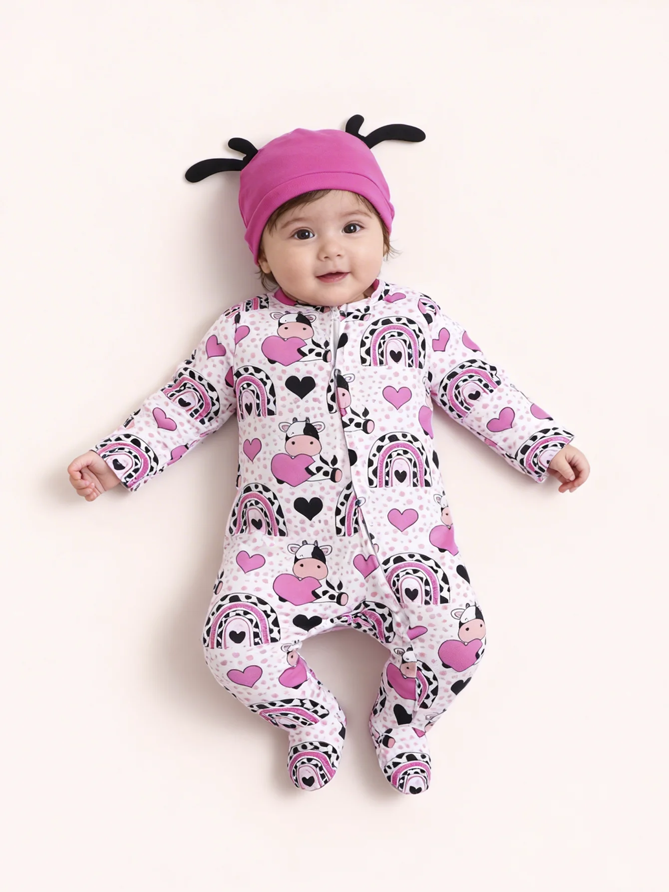 Baby Clothing Designer - Baby Mädchen Liebesmotiv Bedruckter Lässiger Mode-Strampler