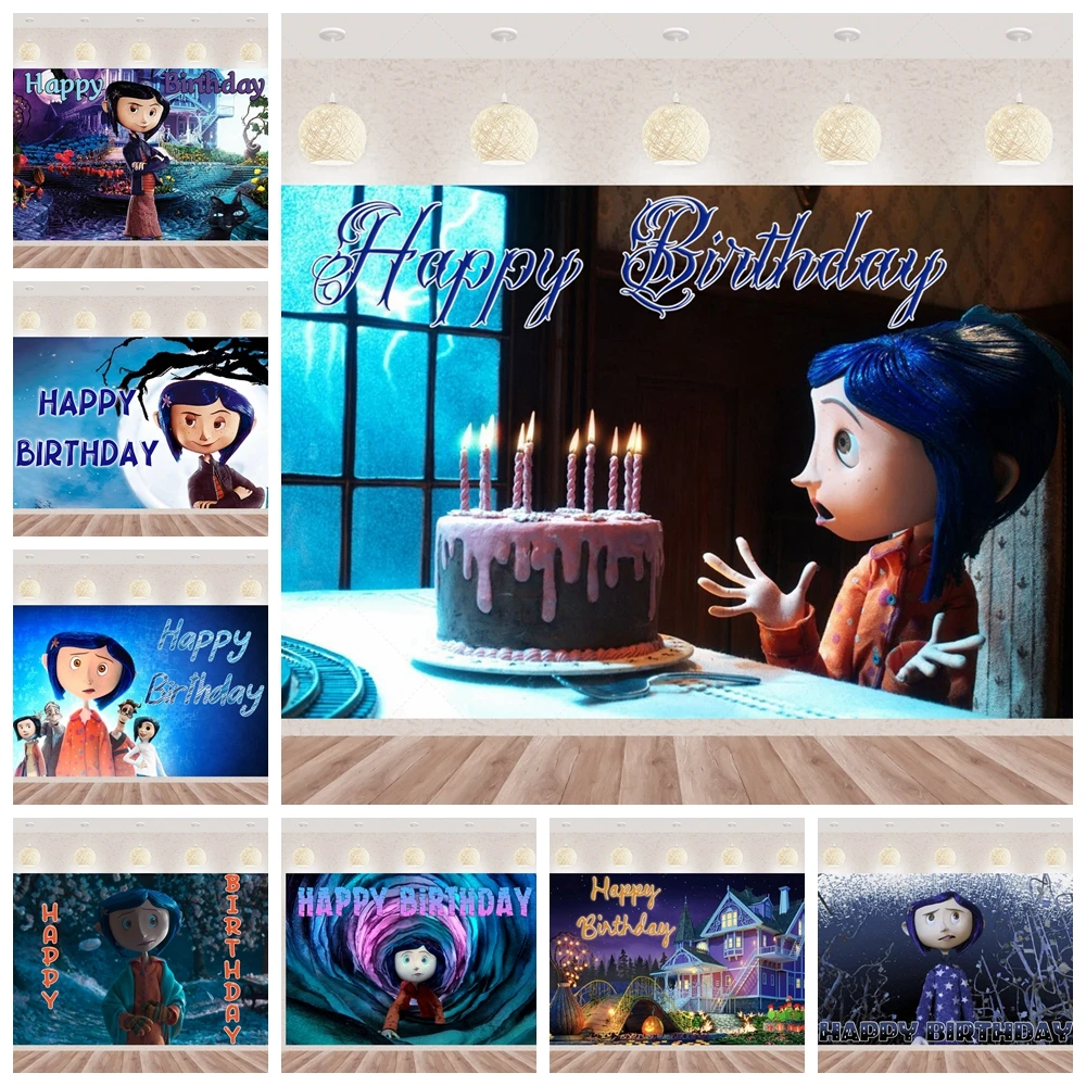 

C-Coralines & The Secret Door Backdrop Green Forest Kids Birthday Party Baby Shower Photography Background Photo Booth Decor