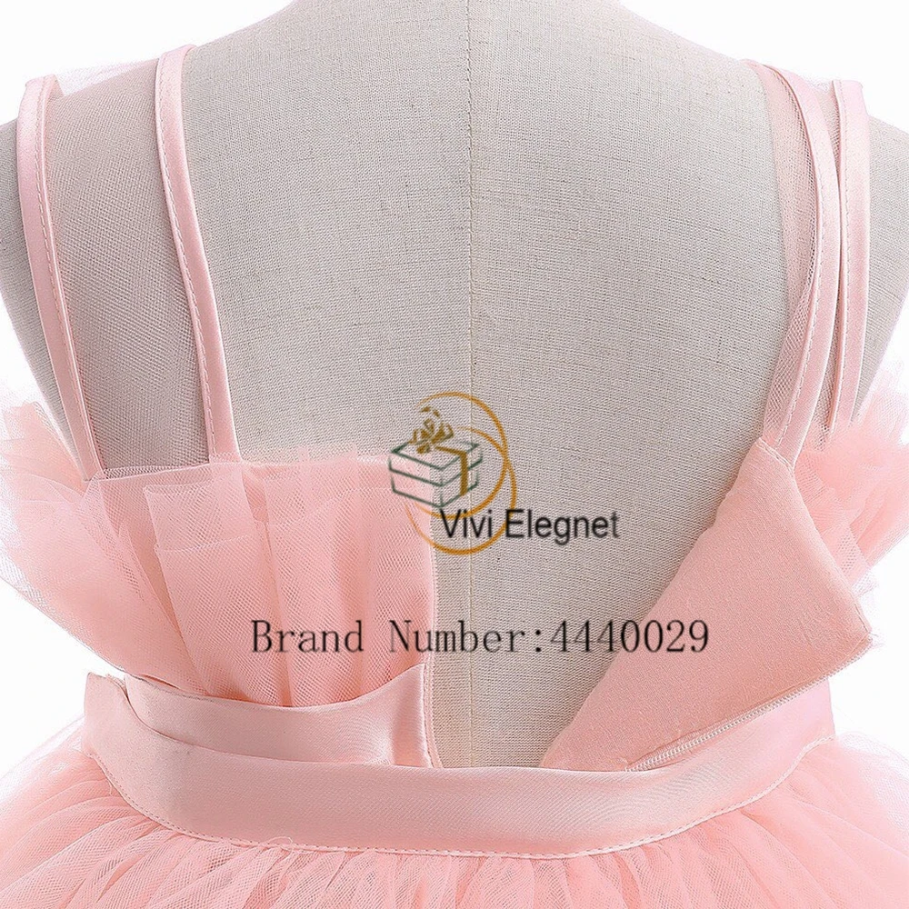 Viola Scoop Flower Girls Dresses for Kids 2024 Summer Soft Tule abiti natalizi senza maniche con cintura New doywinence inspect p493skin