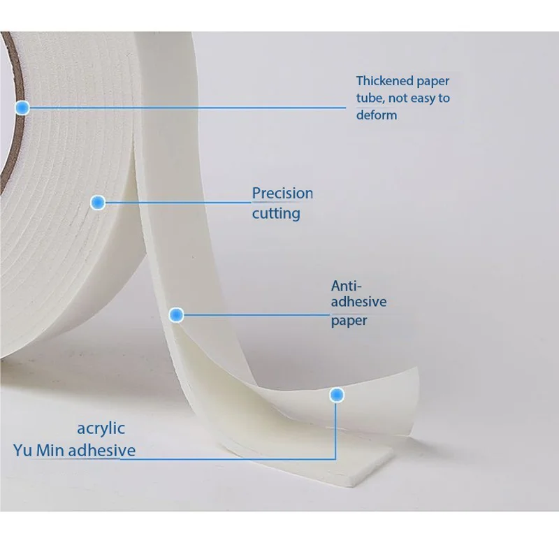 Cinta de doble cara de espuma resistente de 4M, adhesivo fuerte para decoración del hogar/oficina/manualidad/coche, impermeable y resistente al calor