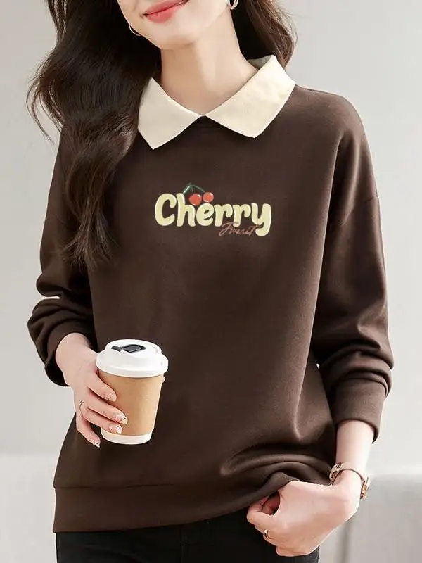 女性用 irt スウェットシャツ ロングスリーブ ターンダウンカラー ピュアコットン トップ ファッショナブルなベースレイヤー irt 春秋新作 sle