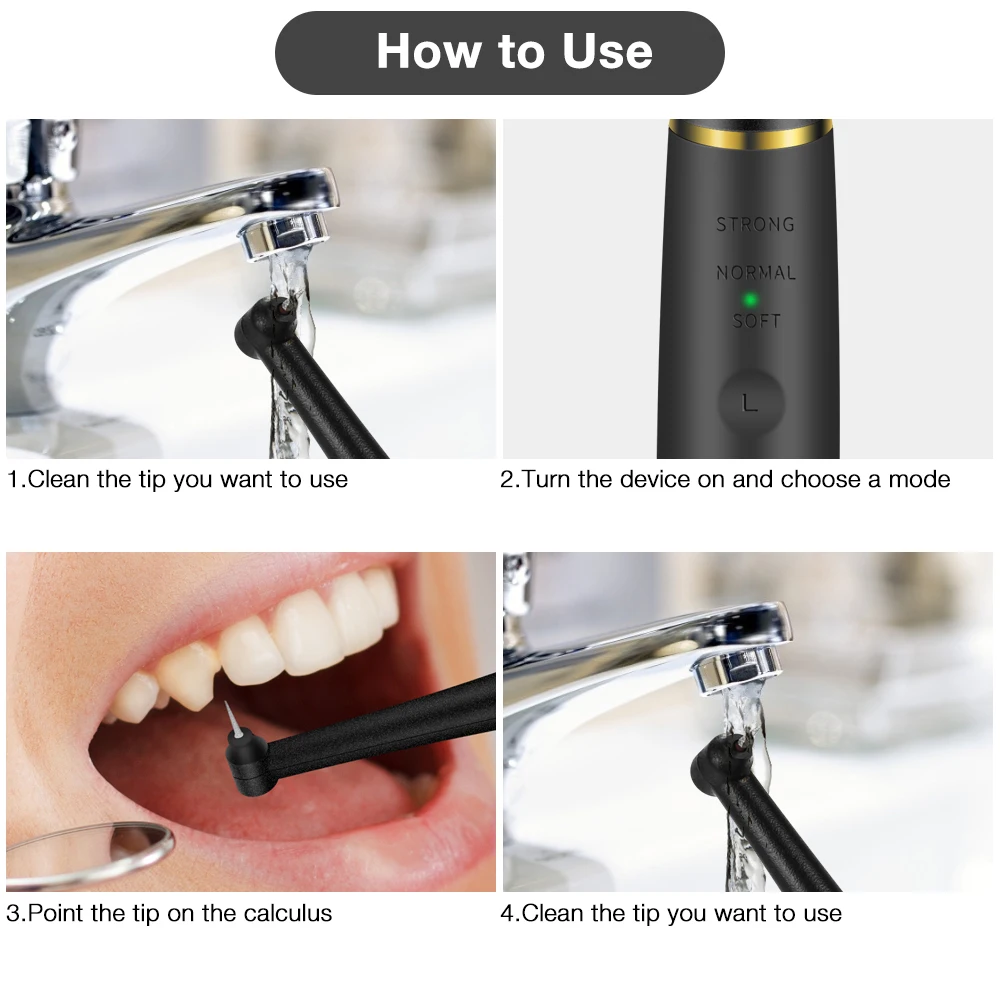 Electric Ultrasonic Dental Scaler 5 Modes Calculus Oral Tartar Remover Tooth Stain 9 Levels Cleaner Teeth Whitening Oral Care image 7
