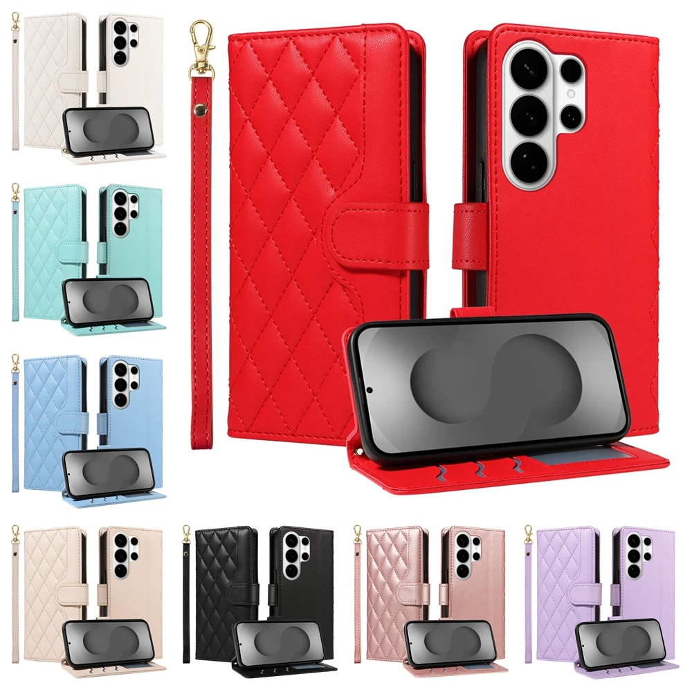 Lanyard Wallet Leather Case For Samsung Galaxy S26 S25 Edge 