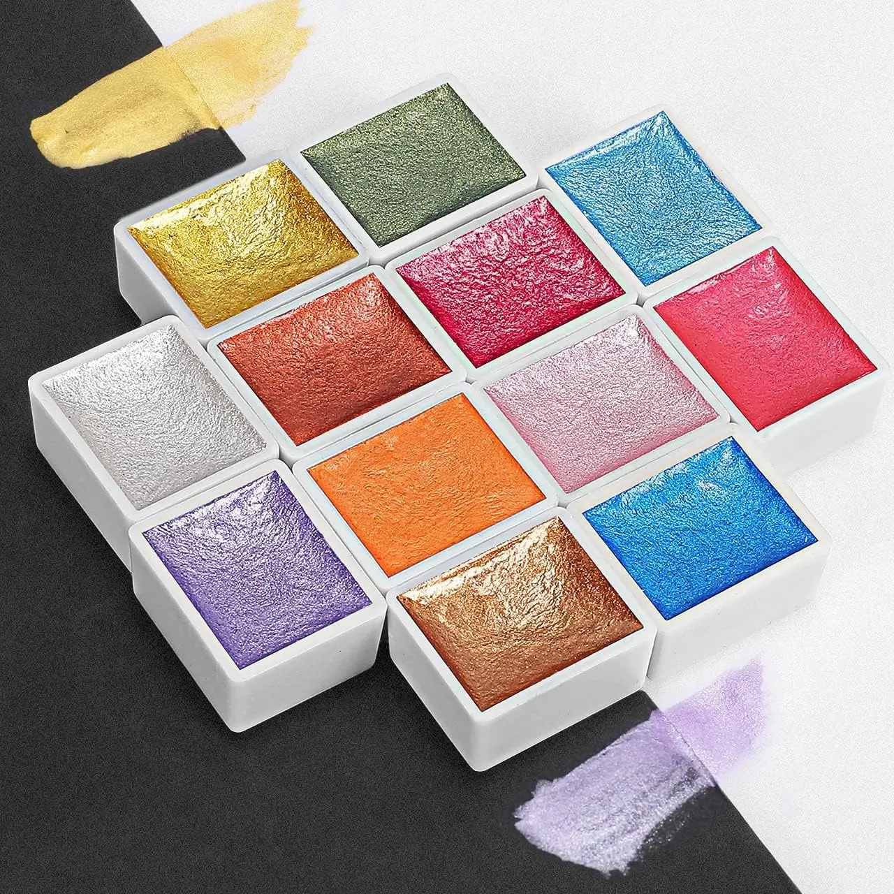 98-Color Metal Watercolor Painting Set, New Portable Box With Sparkling Pearl Solid Watercolor Painting, Art Supplies