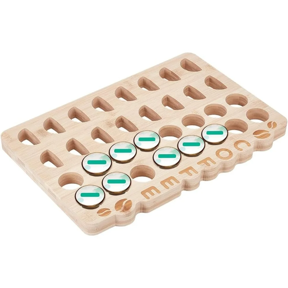 صينية تخزين كبسولة القهوة الخشبية تحمل 32 كبسولة 16.5 × 11.0 × 1.0 بوصة منظم تخزين كبسولة القهوة حامل للمطبخ المنزلي